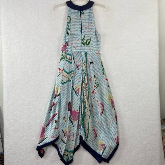 Anthropologie Eva Franco Cartographer Dress Asymmetrical Sleeveless Sz 2 - Picture 16 of 16